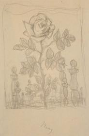 Study for Drawing of a Rose with Chessman
