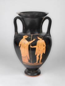 Amphora (jar) with a woman and a youth