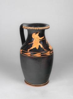 Oinochoe (pitcher) with a man pursuing a young woman