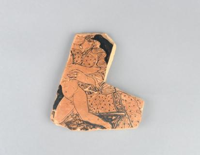 Vessel fragments with a woman holding a child